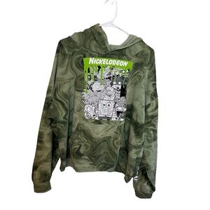 Vintage Nickelodeon Women's Pullover Long Sleeve Hoodie Fleece Lined Size M